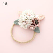 Load image into Gallery viewer, Modern Fashion Floral Headband Newborn Baby Elastic Hairbands Pearl Fresh Style Bow Knot For Girls