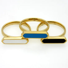 Load image into Gallery viewer, 2016 Newest Hot Sell! Classical Style Stainless Steel Enamel Gold Ring! Fashion Jewelry Women's Ring, Birthday Gift