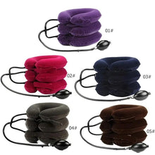 Load image into Gallery viewer, 3 Layer Inflatable Neck Massage Pillow Healthcare Neck Relaxation Cervical Device Traction Drop Collar Therapy Pain Relief