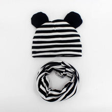 Load image into Gallery viewer, Baby Hat Cotton Ear Cap For Boys And Girls Winter Hat Scarf Set Children Boys Cap Scarf