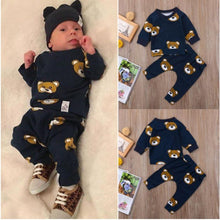 Load image into Gallery viewer, Baby Boy Clothes T shirt Hoodies and Long Pants Long Sleeve Outfits For Boys Pajamas With Bear Deisgn In Modern Style