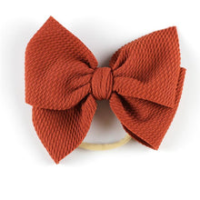 Load image into Gallery viewer, Modern New Headband with Messy Bow Baby Girls Hairbows Infant Solid Large Bow Turban Headwrap Newborn Bow For Girls