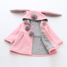 Load image into Gallery viewer, Luxury High Quality Baby Girls Coat Winter Spring Baby Girls Princess Coat Jacket Rabbit Ear Hoodie Casual Outerwear for Baby girl
