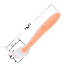 Load image into Gallery viewer, Baby Spoons Feeding Dishes Tableware For Children Flatware Cutlery Spoon Silicone Tools-for-patchwork Lot Soup Ladle
