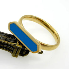 Load image into Gallery viewer, 2016 Newest Hot Sell! Classical Style Stainless Steel Enamel Gold Ring! Fashion Jewelry Women's Ring, Birthday Gift