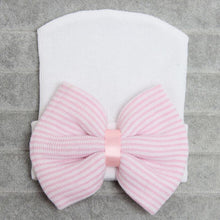 Load image into Gallery viewer, Newborn Baby Girls Striped Headband Headwear Toddler Soft Hat with Bow For Baby Girls