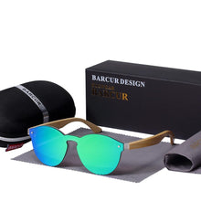 Load image into Gallery viewer, Luxury Sping Hinge Round Sunglasses Bamboo Wood Sunglasses For Men and Women Eyewear With UV400 Protection