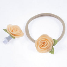 Load image into Gallery viewer, Handamde Flower Headband Hair Clip Set Flexible Rope Hairband Accessories for Mother & Baby