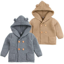 Load image into Gallery viewer, Winter Hooded Knitted Long Sleeve Sweaters For Newborn Babies