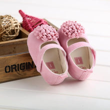 Load image into Gallery viewer, Candy Colors Newborn Baby Prewalker Princess Girl Crib Big Flower Soft Bottom Anti-slip Shoes Footwear Shoes