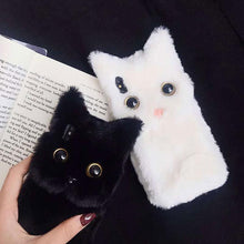 Load image into Gallery viewer, 3D Cartoon Doll Protective Case Cute Girls Women Furry Plush Case For Iphone 13 12 11 Pro Xs Max X Xr Se Cases 3d Cartoon Cat Furry Fluffy Warm Case For Iphone 6 6s 7 8 Plus 12prophone Case