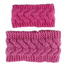 Load image into Gallery viewer, HandmadeKnit Wool Hairband for Mother & Daughter Headband Knit Flower Hairband Ear Warmer Headwrap