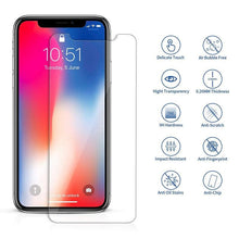 Load image into Gallery viewer, 9H Protective Glass For iPhone 11 12 Pro Max Glass On iPhone 7 8 X XR XS 12 13 Mini SE 14 Screen Protector Front Protection Film Premium Tempered Glass Film Full Protection High Clarity Screen Protector