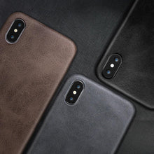 Load image into Gallery viewer, Ultra Thin Phone Cases For iPhone 13 6 7 14Plus XS Max Cover Leather Skin Soft Silicone Case For iPhone XR X 11 12 Pro Case Anti-Scratch iPhone Xs max Cover Genuine Leather iPhone Cases for iPhone