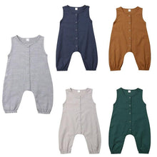 Load image into Gallery viewer, Solid Color Sleeveless Cotton Romper Jumpsuit Playsuit Outfits for Newborn Baby Boy/Girl In Classic Design
