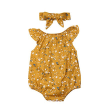 Load image into Gallery viewer, Newborn Infant Baby Girl Clothes Sleeveless Floral Bodysuit Headband 2PCS Jumpsuit Playsuit Outfit Dress For Girls