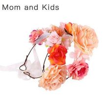 Load image into Gallery viewer, Luxury Handamde Mommy and Baby Flower Headband Large Flower Crown Mother Kids Flowers Headwear For Celebration
