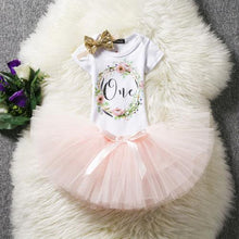 Load image into Gallery viewer, Baby First Birthday Outfits Tutu Tulle for 1 Year Party Fluffy Pink Communion Toddler Christening Gown Dresses For Girls