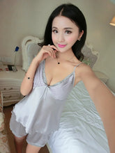 Load image into Gallery viewer, Lisacmvpnel PIJAMA New V-Neck rayon silk women's sleepwear spaghetti strap lace sexy pajama set