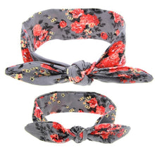 Load image into Gallery viewer, Mother & Baby Headbands Print Floral Elastic Hair Bands Parent-Child Hair Accessories Bow For Baby Girls Bow in Modern Design