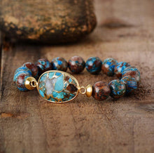 Load image into Gallery viewer, Handamde Men and Woman Bracelet Stone Tibetan Beads Women Stretchy Bracelets Yoga Elastic Charm Bracelets Luxury Jewelry