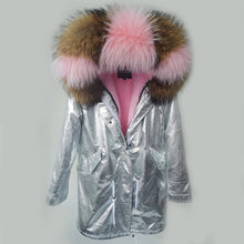 Load image into Gallery viewer, MAOMAOKONG Women's Jackets Winter Parka Large Natural Real Raccoon Fur Collar Women Winter Coat