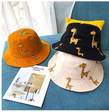 Load image into Gallery viewer, Modern Children's Bucket Hats Cartoon giraffe Sun Hat Girls Boys Outdoor Beach Hat Camping Fishing Cap For Girls and Boys