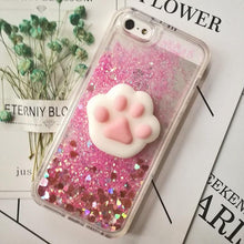 Load image into Gallery viewer, 3D Cat Case For Iphone 5s Se 7 7 Plus Case Liquid Quicksand Glitter Silicone Case For Iphone 8 8 Plus X 6 6s Cover Rubber Silicone Phone Case