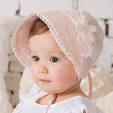 Load image into Gallery viewer, Cute Princess Baby Hat With Bow Solid Color Lace Hollow for Baby Girl Cap Toddler Kids Beach Bucket Hats In Retro Design