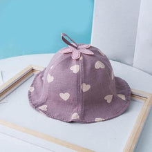 Load image into Gallery viewer, Baby Sun Hat Heart Print Baby Boy/Girl Hat Outdoor Kids Bucket Hat Children Hat Baby Beach Caps Beanie For Girls