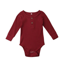 Load image into Gallery viewer, Newborn Infant Baby Girl Boy Ribbed Bodysuit Ruffle Long Sleeve One-Pieces Solid Jumpsuit Outfits For Girls