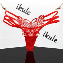 Load image into Gallery viewer, New G String Sexy women's underwear butterfly embroidery transparent sexy panties Thong female lace temptation low-waist briefs