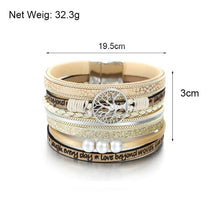 Load image into Gallery viewer, Handmade Luxury Fashion Modern Amazing Charm Pearl Life of tree Leather Bracelets For Women And Man