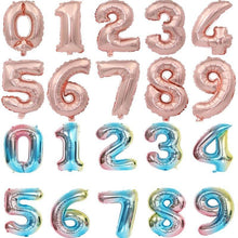 Load image into Gallery viewer, Big 32 Inch Number Foil Balloons Gold Silver Blue Digital Globos For Wedding Birthday Party Decoration In NEW Luxury Style