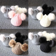 Load image into Gallery viewer, Newborn Baby Kids Girls Winter Warm Knit Hat Ball Beanie Cap Design
