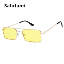 Load image into Gallery viewer, Luxury Famous Retro Modern Square Unisex Men and Women‘s Sunglasses With Alloy Metal Small Frame With Clear Double Bridge Men's Sunglasses