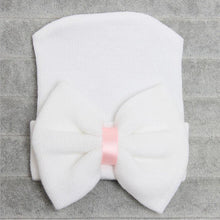 Load image into Gallery viewer, Newborn Baby Girls Striped Headband Headwear Toddler Soft Hat with Bow For Baby Girls