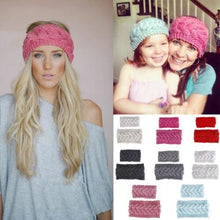 Load image into Gallery viewer, HandmadeKnit Wool Hairband for Mother & Daughter Headband Knit Flower Hairband Ear Warmer Headwrap