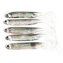 Load image into Gallery viewer, 5Pcs/lot Fishing Soft Bait 7CM 7.5CM 1.7G 2.3G 2.7G T Tail fish Fishing Lures Rainbow Color Sequin Swing Fishing Spinner Bait