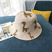Load image into Gallery viewer, Modern Children's Bucket Hats Cartoon giraffe Sun Hat Girls Boys Outdoor Beach Hat Camping Fishing Cap For Girls and Boys