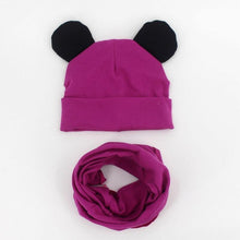 Load image into Gallery viewer, Baby Hat Cotton Ear Cap For Boys And Girls Winter Hat Scarf Set Children Boys Cap Scarf