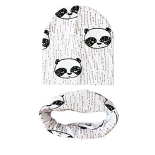Load image into Gallery viewer, Modern Children Girls Cartoon Sheep Printing Cotton Hat and Scarf Animal Pattern Kids Caps Baby Beanie