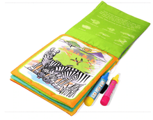 Load image into Gallery viewer, Modern Coloring Magic Water Drawing Book With Pen For Kids and Baby Educational Toy Animals Painting Writing Doodle Cloth Book Kids Drawing Board