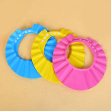 Load image into Gallery viewer, Modern Baby Shower Sheild Cap Reusable Waterproof Bath Hat Teen Girl Shower Haircut Cap for Boys and Girls Shampoo Cap Design