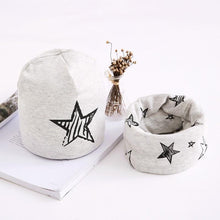 Load image into Gallery viewer, Star Print Cotton Hat And Scarf Baby Beanie Kids Caps Children's Accessories For Boys and Girls