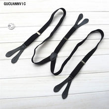 Load image into Gallery viewer, Fashion Men's Suspender 2cm Wide Black Men Suspenders Pants 6 Button Y Back Suspenders Women's Pants Wedding Braces Man