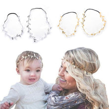 Load image into Gallery viewer, Luxury Modern Gold Silver Leaves Hairbands Summer Hair Accessories Bridal Trendy Jewelry For Mother and Daughter