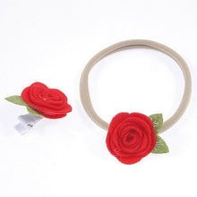 Load image into Gallery viewer, Handamde Flower Headband Hair Clip Set Flexible Rope Hairband Accessories for Mother & Baby