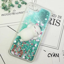 Load image into Gallery viewer, 3D Cat Case For Iphone 5s Se 7 7 Plus Case Liquid Quicksand Glitter Silicone Case For Iphone 8 8 Plus X 6 6s Cover Rubber Silicone Phone Case