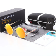 Load image into Gallery viewer, New Steampunk Sunglasses Round Glasses Brand Designer Gothic Glasses Polarized Eyewear For Women and Men With UV400 Protection